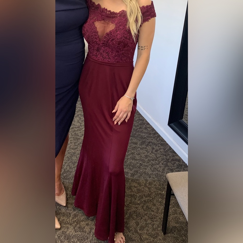 Elegant Burgundy Gown